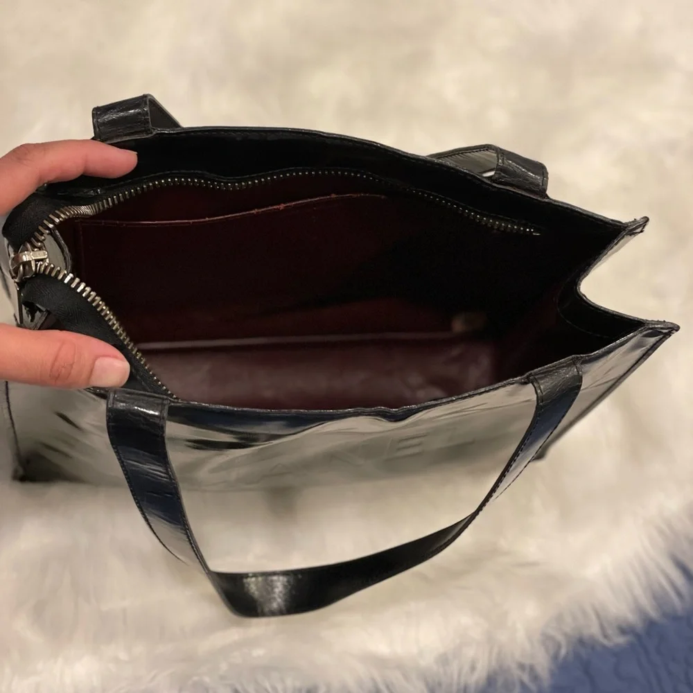 CHANEL Black Patent Leather CC Tote Bag - Picture 10 of 16